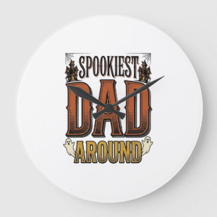 Reloj Redondo Grande Camiseta de Papá de Halloween Padre Espeluznante G