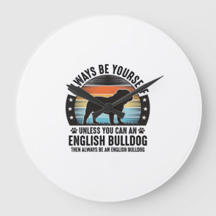 Reloj Redondo Grande Camiseta de perro amante del perro inglés vintage 