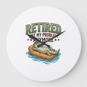 Reloj Redondo Grande Camiseta de vacaciones de caimán no es mi problema