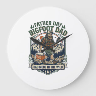 Reloj Redondo Grande Camiseta Día del Padre Bigfoot Papá Camisa Hombre 