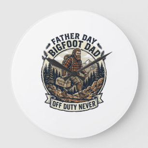 Reloj Redondo Grande Camiseta Día del Padre Bigfoot Papá Modo En La Nat