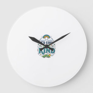 Reloj Redondo Grande Camiseta Diseño Oruga Arcoíris Es Bueno Ser Amable