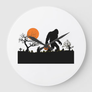Reloj Redondo Grande Camiseta divertida de disfraz de Sasquatch Bigfoot