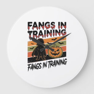 Reloj Redondo Grande Camiseta Divertida de Halloween de Vampiro con Col