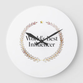 Reloj Redondo Grande Camiseta Divertida de Influencer Más Grande del Mu