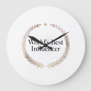 Reloj Redondo Grande Camiseta Divertida de Influencer Más Grande del Mu