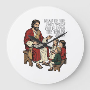 Reloj Redondo Grande Camiseta divertida historia de la Biblia vintage p