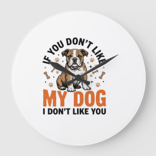 Reloj Redondo Grande Camiseta divertida para amante de perros cita vint
