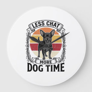 Reloj Redondo Grande Camiseta divertida para amantes de perros Grabado
