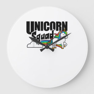 Reloj Redondo Grande Camiseta divertida para amantes de unicornios del