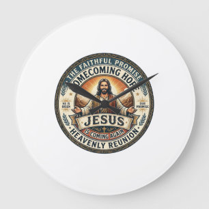 Reloj Redondo Grande Camiseta Esposa Militar de Jesús Esperando Esposa 