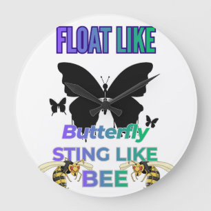 Reloj Redondo Grande Camiseta Float like a butterfly sting like a bee