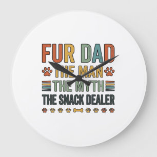 Reloj Redondo Grande Camiseta Fur Dad The Snack Dealer Vintage Dog Love