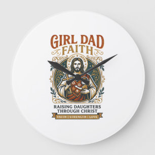 Reloj Redondo Grande Camiseta Gráfica de Micro Identidades de Paternida