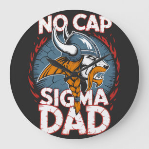 Reloj Redondo Grande Camiseta gráfica de vikingo para padres sin tapar