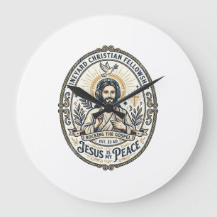 Reloj Redondo Grande Camiseta gráfica estética de ritmos de estudio Lo