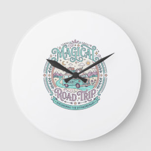 Reloj Redondo Grande Camiseta Gráfica Original Unicorn Magical Road Tri