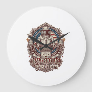 Reloj Redondo Grande Camiseta gráfica vectorial de apicultor patriota
