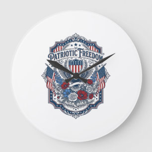 Reloj Redondo Grande Camiseta gráfica vectorial de florista patriota_1