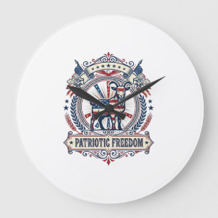 Reloj Redondo Grande Camiseta gráfica vectorial de granja de cabras pat