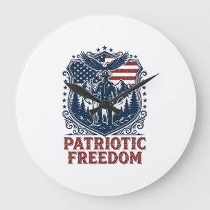 Reloj Redondo Grande Camiseta gráfica vectorial de guardabosques patrió