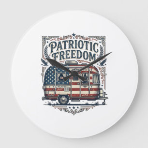 Reloj Redondo Grande Camiseta gráfica vectorial de RV patriota