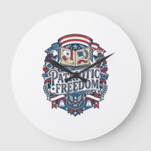 Reloj Redondo Grande Camiseta gráfica vectorial de Scrapbooker patriota