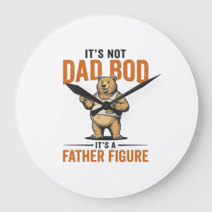 Reloj Redondo Grande Camiseta Oso Cerveza Figura Paterna Cuerpo De Papá
