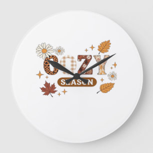 Reloj Redondo Grande Camiseta Oversized de Temporada Acogedora