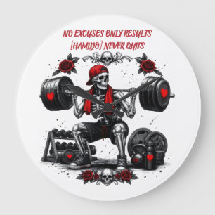 Reloj Redondo Grande Camiseta Personalizada Sin Excusas Solo Resultados