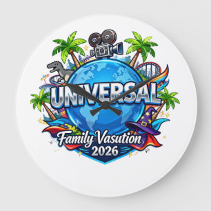 Reloj Redondo Grande Camiseta Personalizada Vacaciones Familiares en Fl