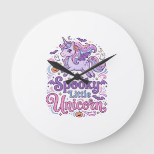 Reloj Redondo Grande Camiseta Retro de Unicornio Espeluznante Unicornio