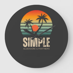 Reloj Redondo Grande Camiseta Simple Sunset - Diseño de vibraciones tro
