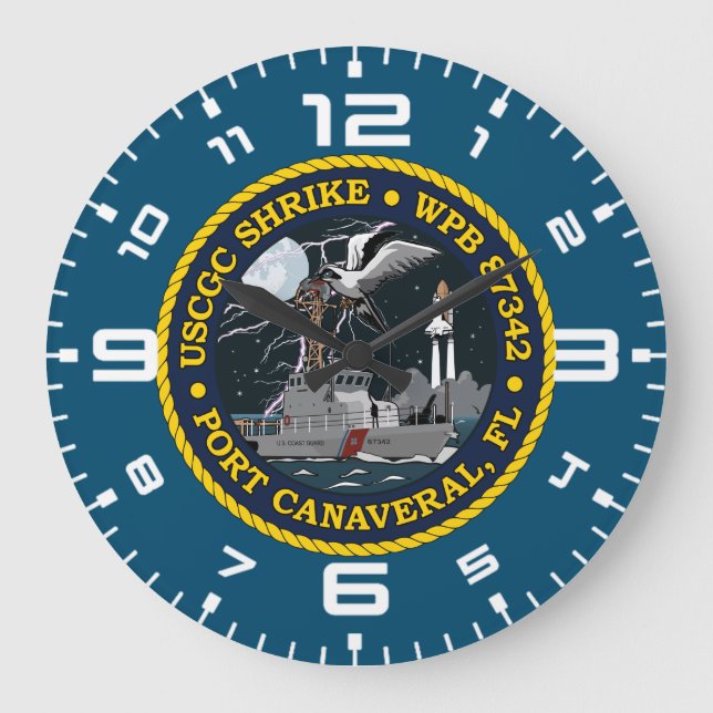 Reloj Redondo Grande Camiseta USCGC Shrike WPB 87342 (Anverso)
