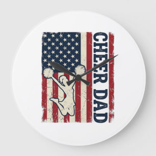 Reloj Redondo Grande Camiseta Vector Patriótica de la Bandera Americana