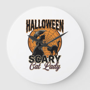 Reloj Redondo Grande Camiseta Vintage de Bruja de Halloween de Señora G