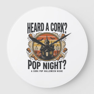 Reloj Redondo Grande Camiseta Vintage de Cork Pop Halloween Casa Embruj