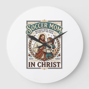 Reloj Redondo Grande Camiseta Vintage Fútbol Voleibol Softbol Jesús Chr