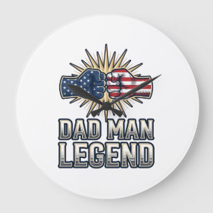 Reloj Redondo Grande Camiseta vintage leyenda hombre patriota Diseño_1