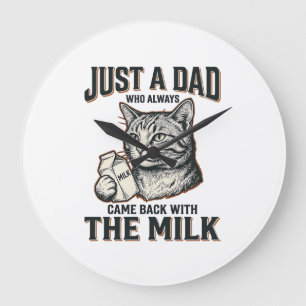 Reloj Redondo Grande Camiseta Vintage Papá Gato Divertido Volvió Con La