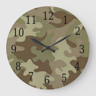 Reloj Redondo Grande Camouflage Round Clock