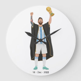 Reloj Redondo Grande Campeón de la Copa Mundial de Messi 