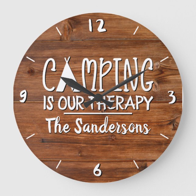 Reloj Redondo Grande Camping Rústico es nuestro nombre de familia de ca (Anverso)
