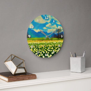 Reloj Redondo Grande Campo Daffodil - pintura