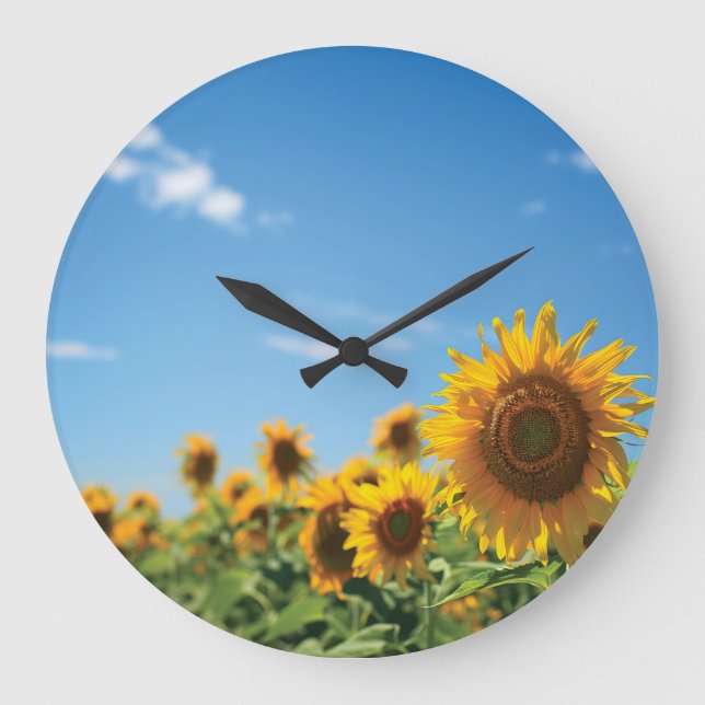 Reloj Redondo Grande Campo de girasol (Anverso)