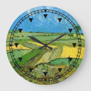 Reloj Redondo Grande Campos de trigo en Auvers bajo cielo nublado
