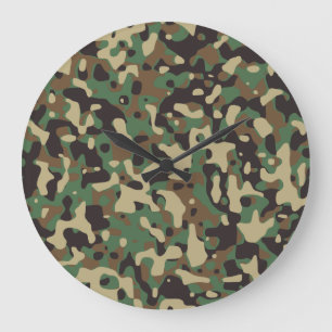 Reloj Redondo Grande Camuflaje de bosque