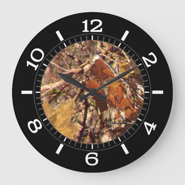 Reloj Redondo Grande Camuflaje de pintura de la naturaleza de Hunter Fa (Anverso)