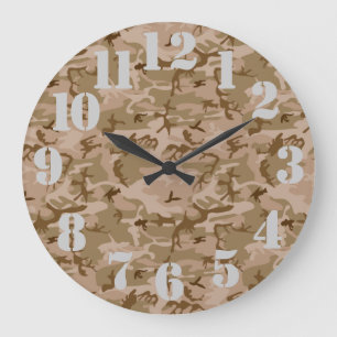 Reloj Redondo Grande Camuflaje del desierto