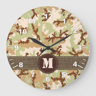 Reloj Redondo Grande Camuflaje del desierto